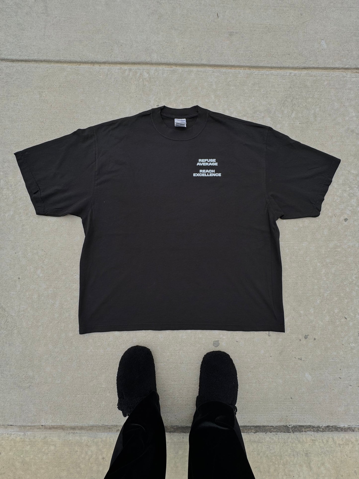 Refuse Average Reach Excellence Oversized Tee || Black